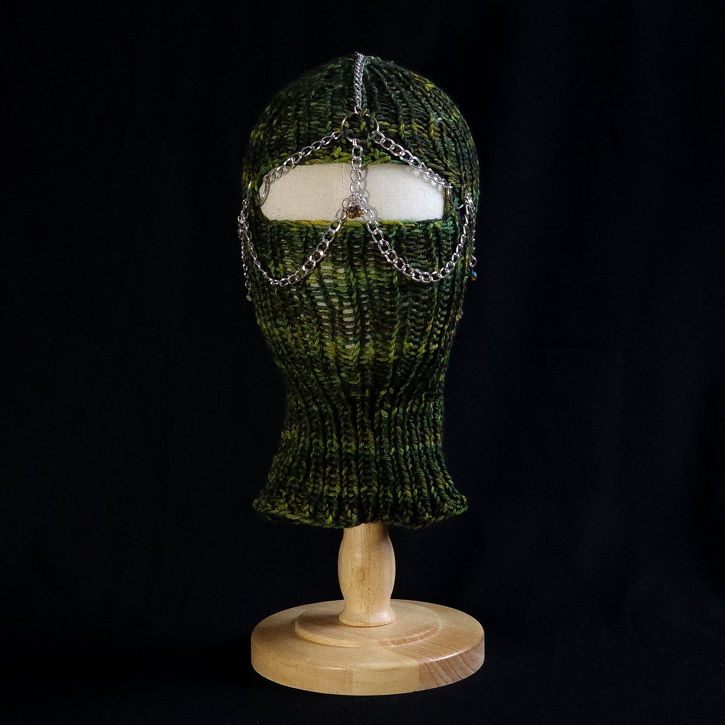 Rebel Sprout green knitted balaclava