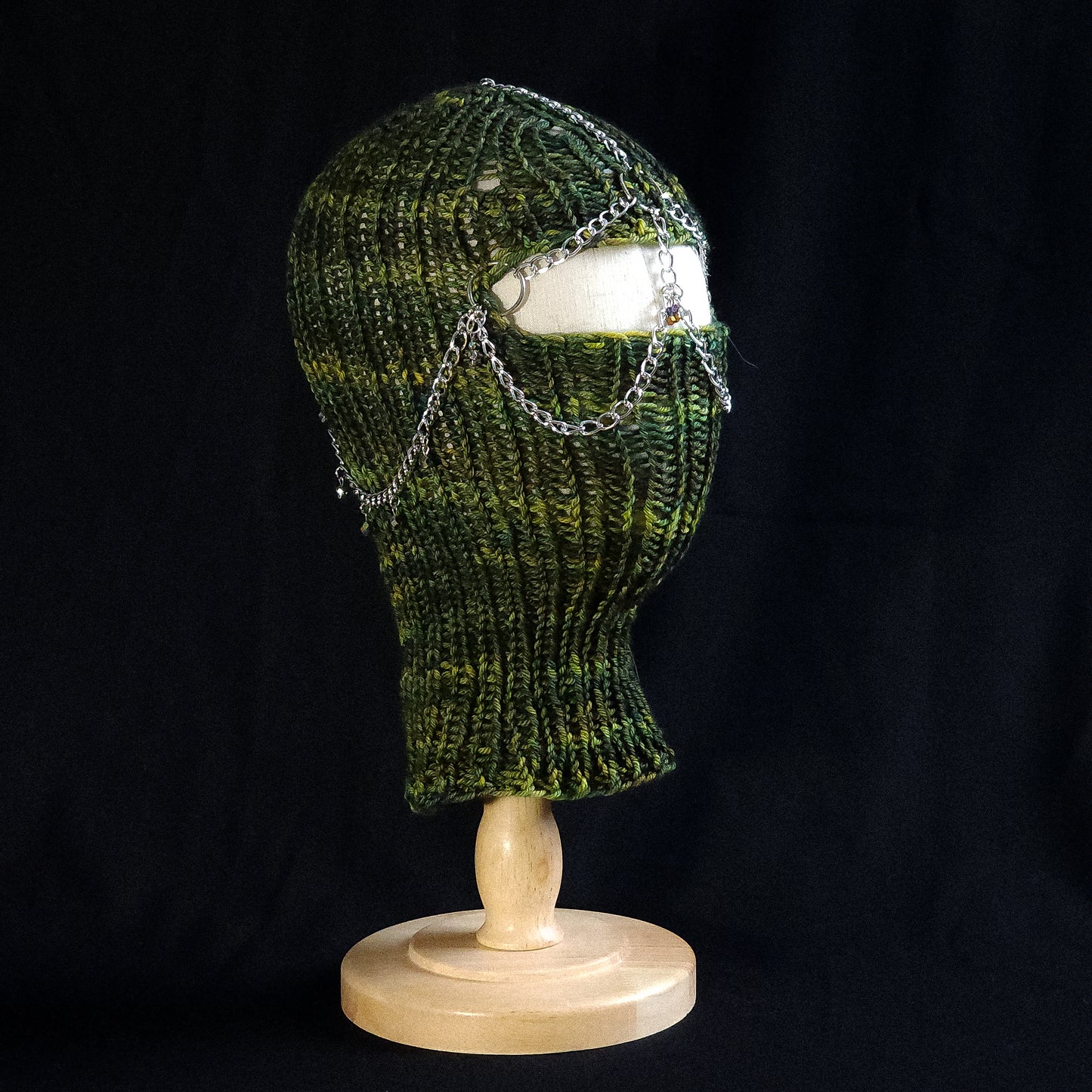 Rebel Sprout green knitted balaclava