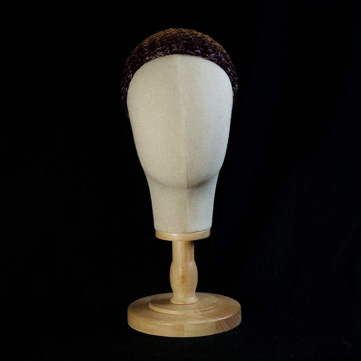 Fishnet hat gradient mustard and purple