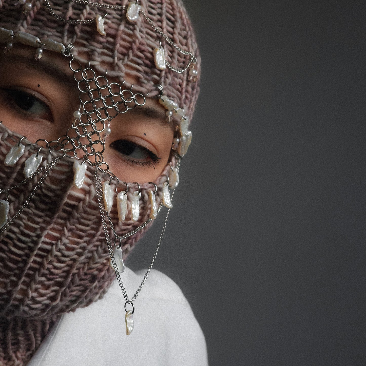 Pearly knight Knitted Balaclava