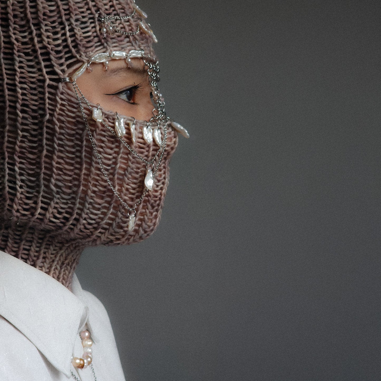 Pearly knight Knitted Balaclava