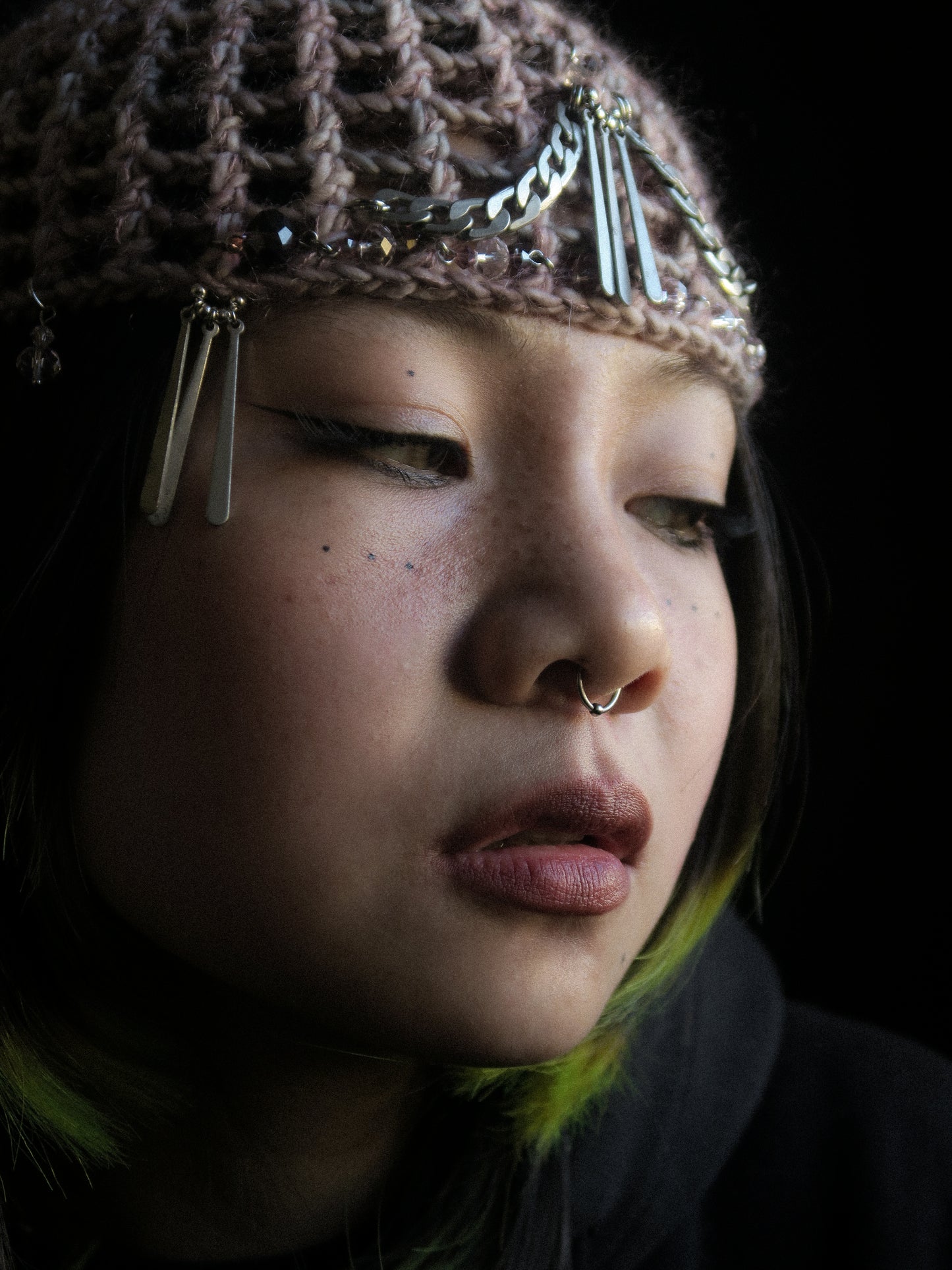 Pink Wistfulness Fishnet Hat