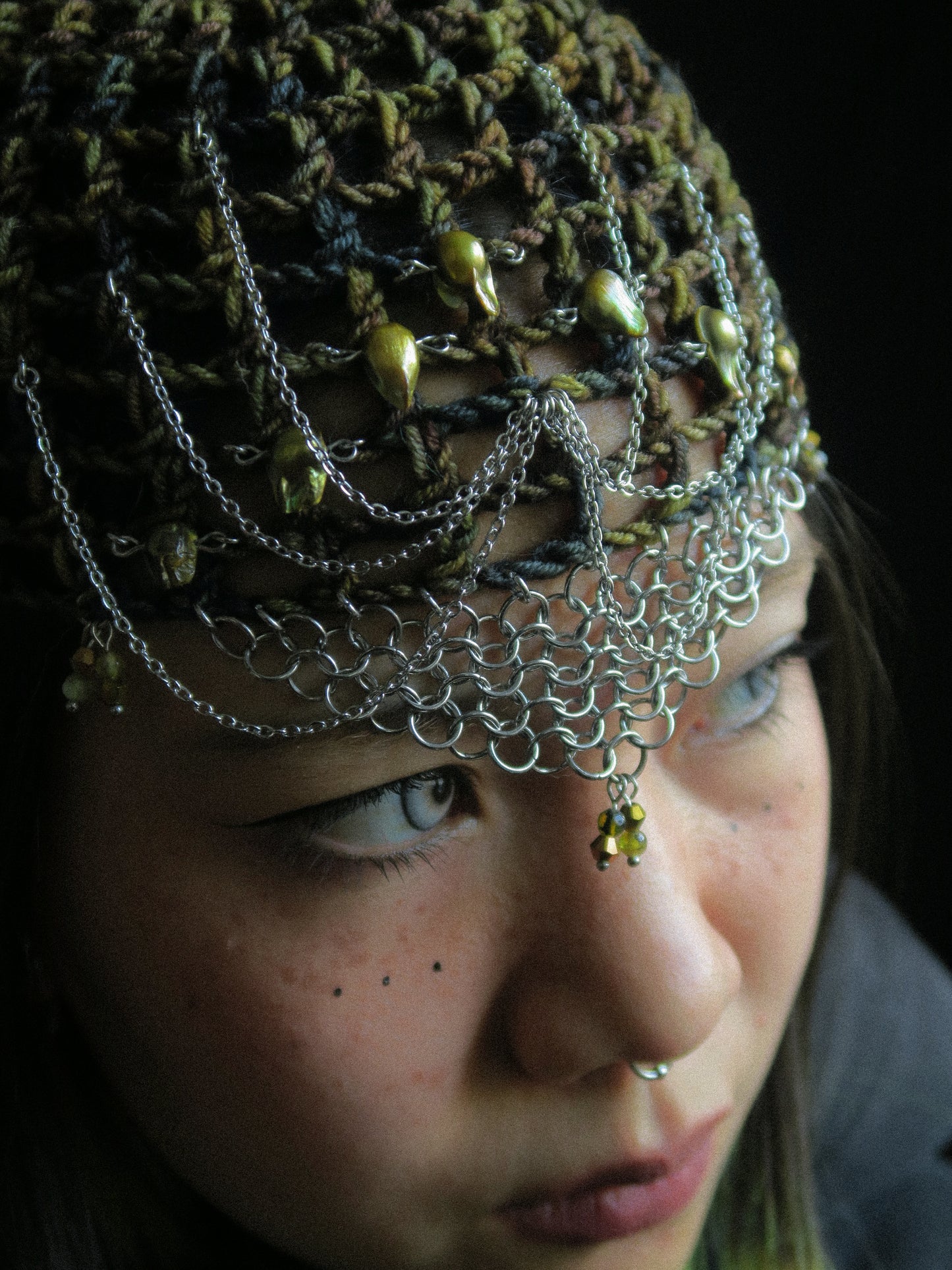 Swampy Pearls Fishnet Hat