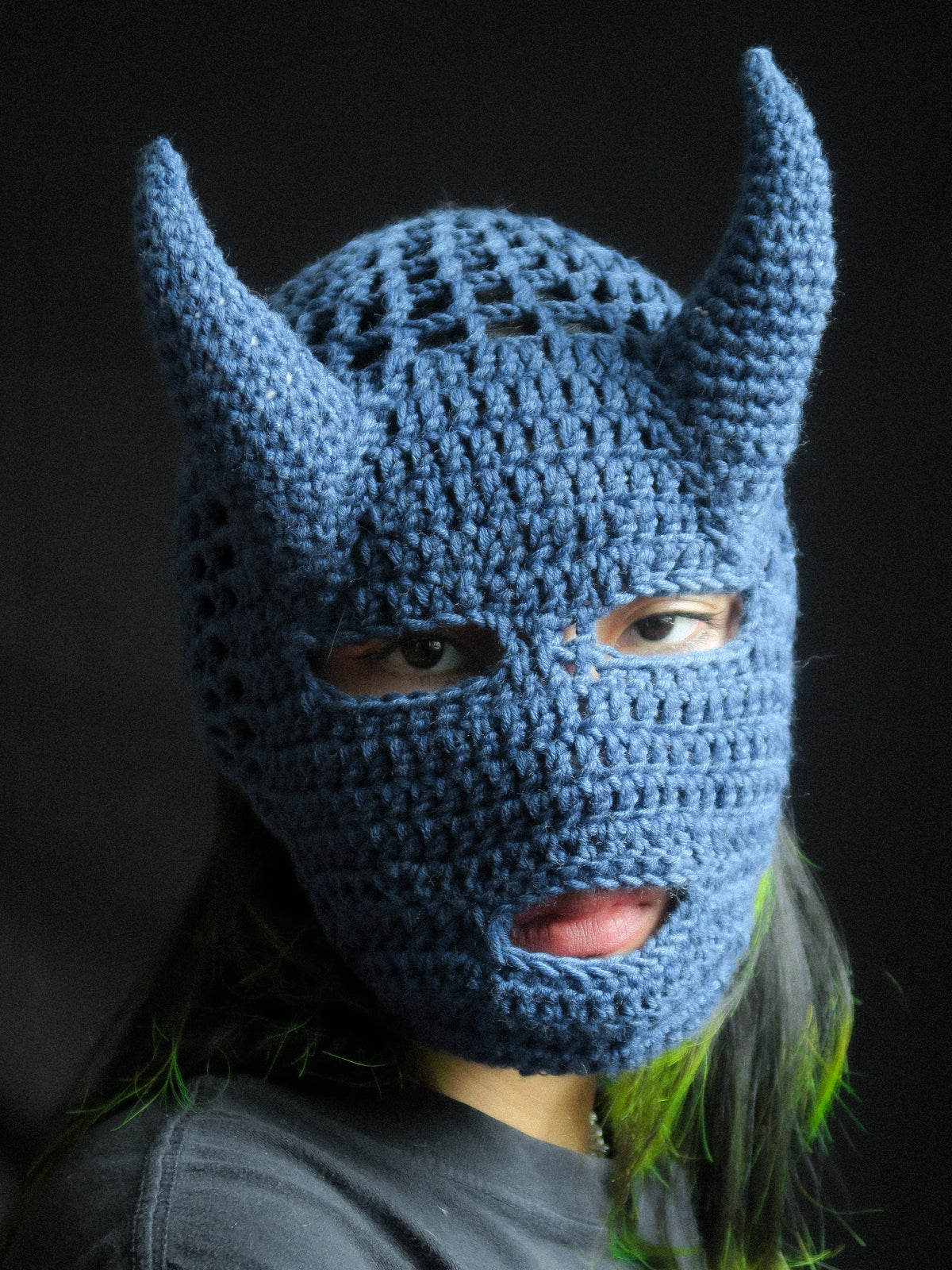 Blue Mask Horned Balaclava