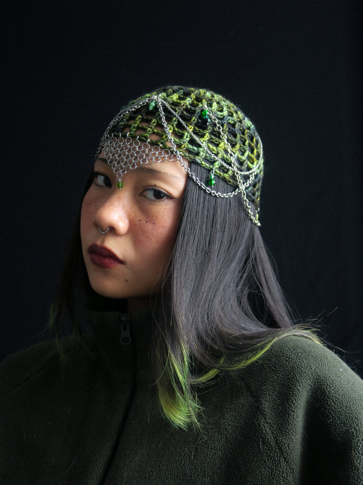 Chained Forest Fishnet Hat