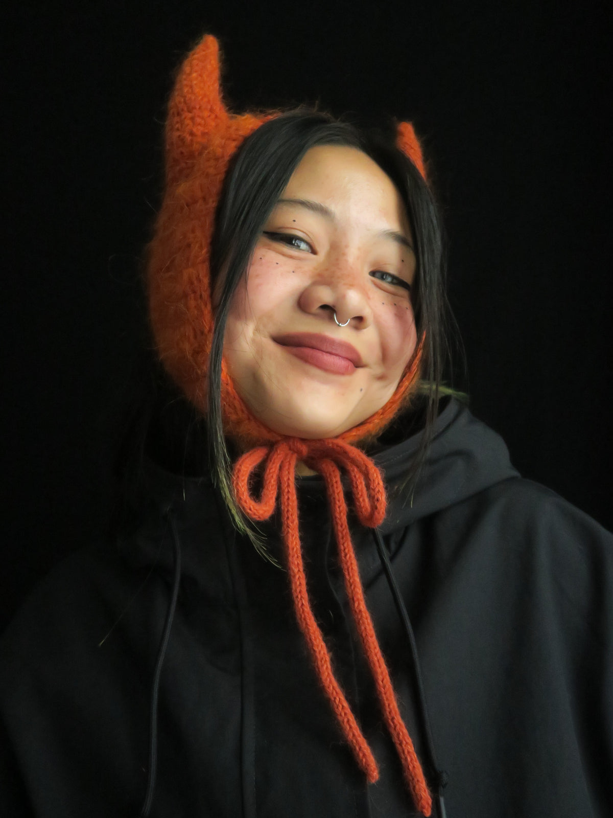 Fluffy Pumkin Horned Earmuff