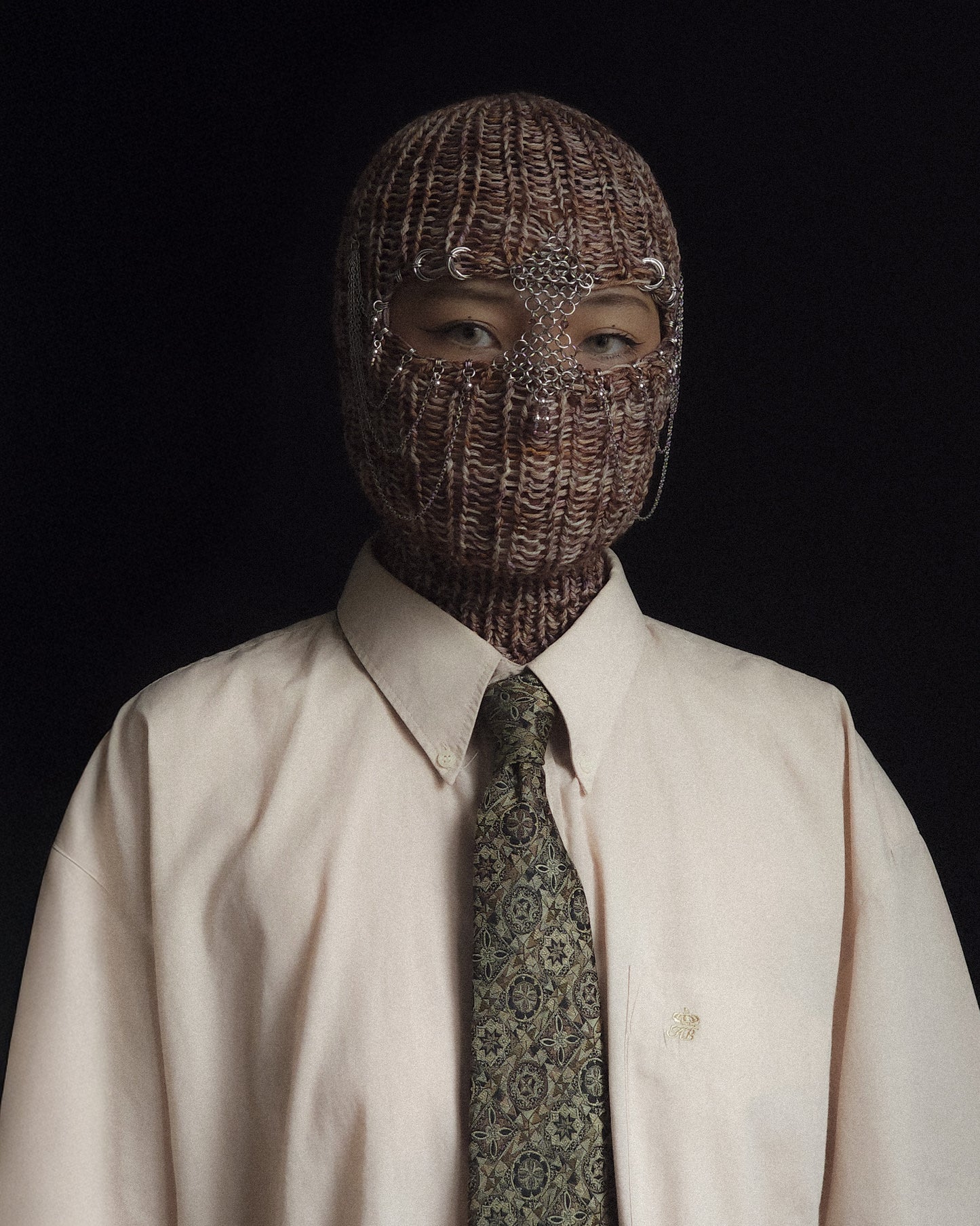 Dried Flowers Knight Knitted Balaclava