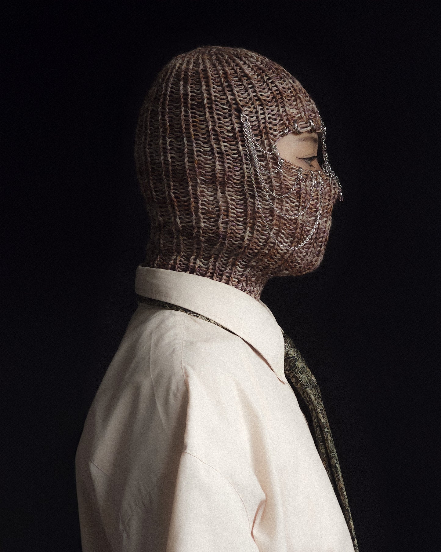 Dried Flowers Knight Knitted Balaclava