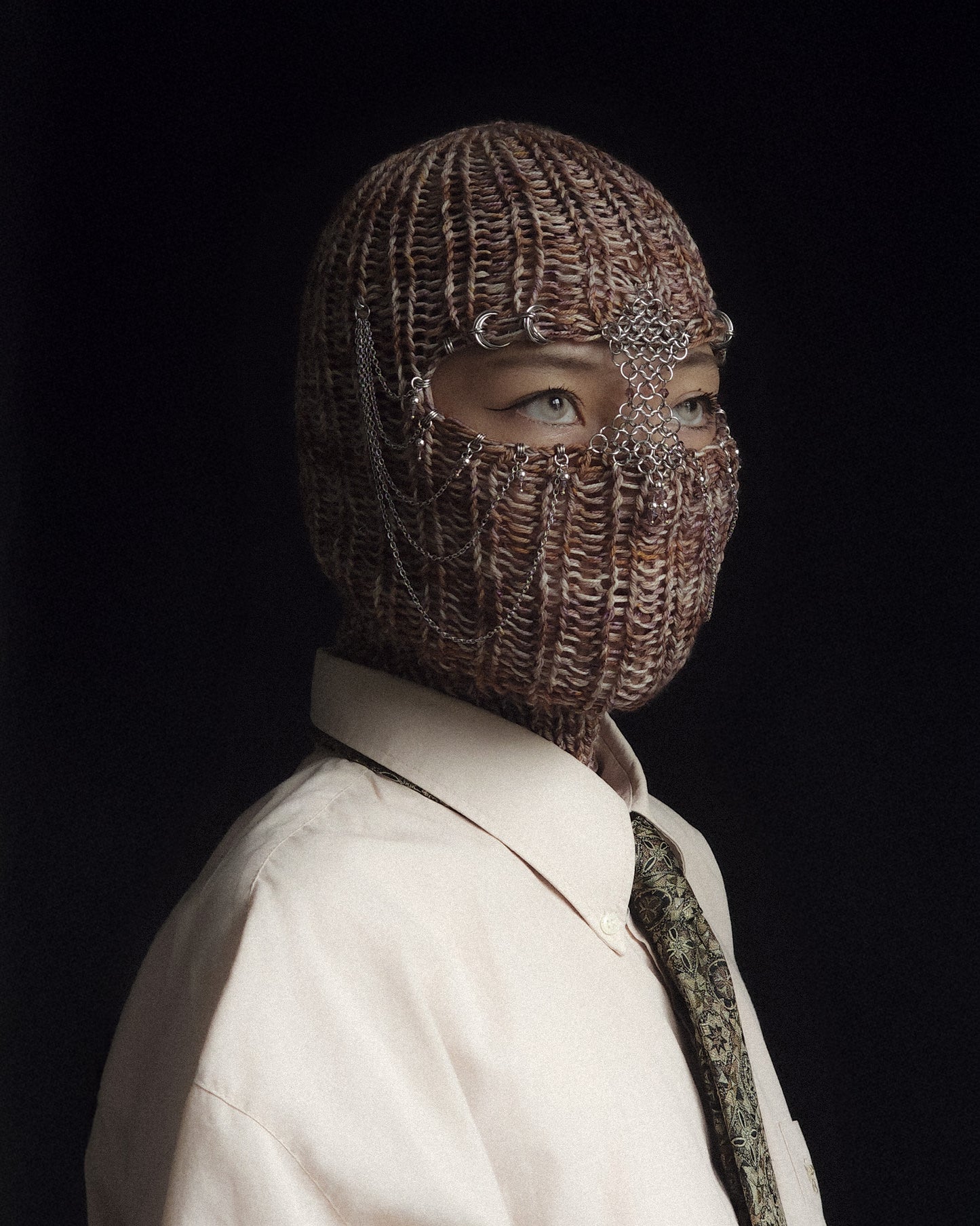 Dried Flowers Knight Knitted Balaclava