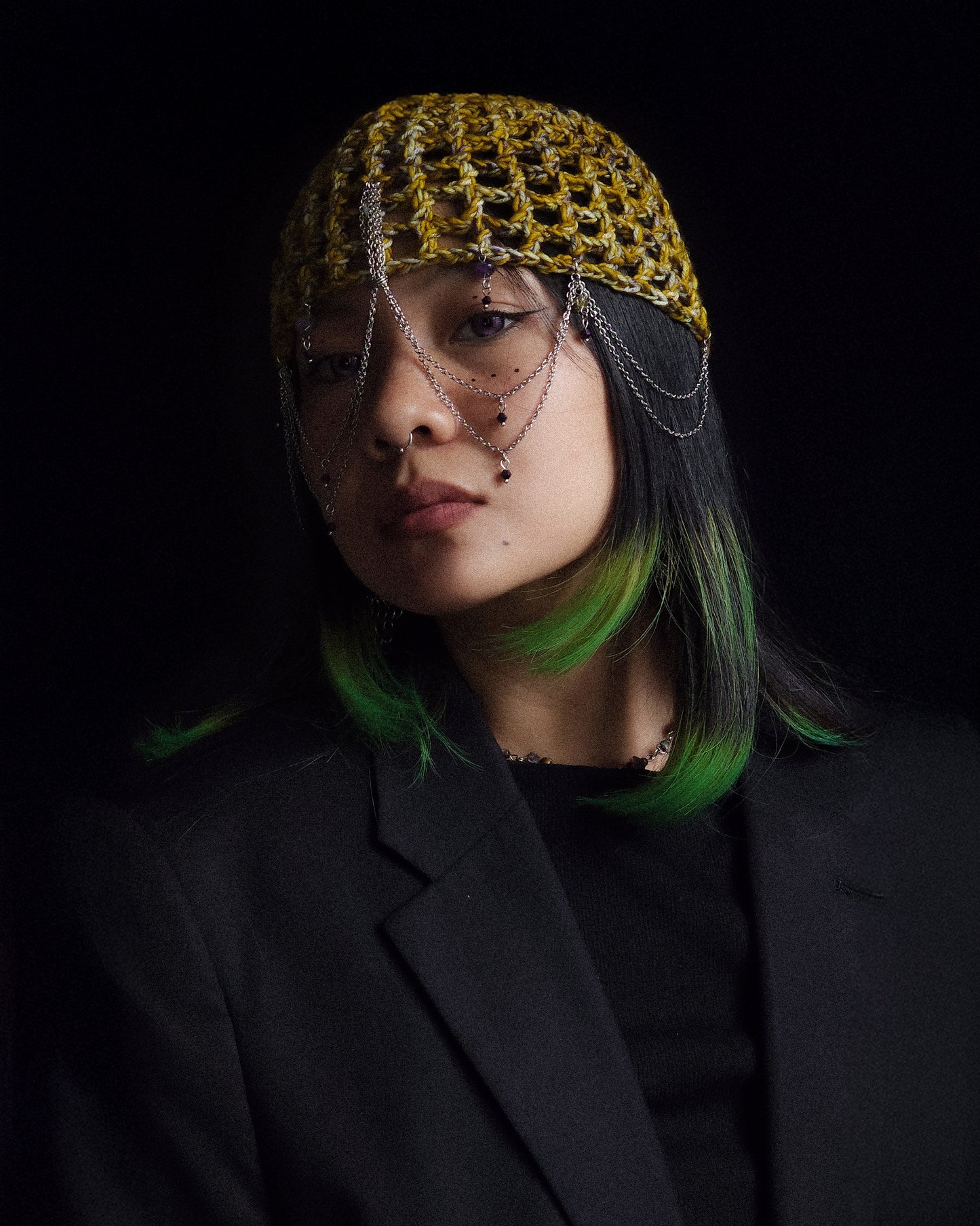 Amethyst Sulfur fishnet hat