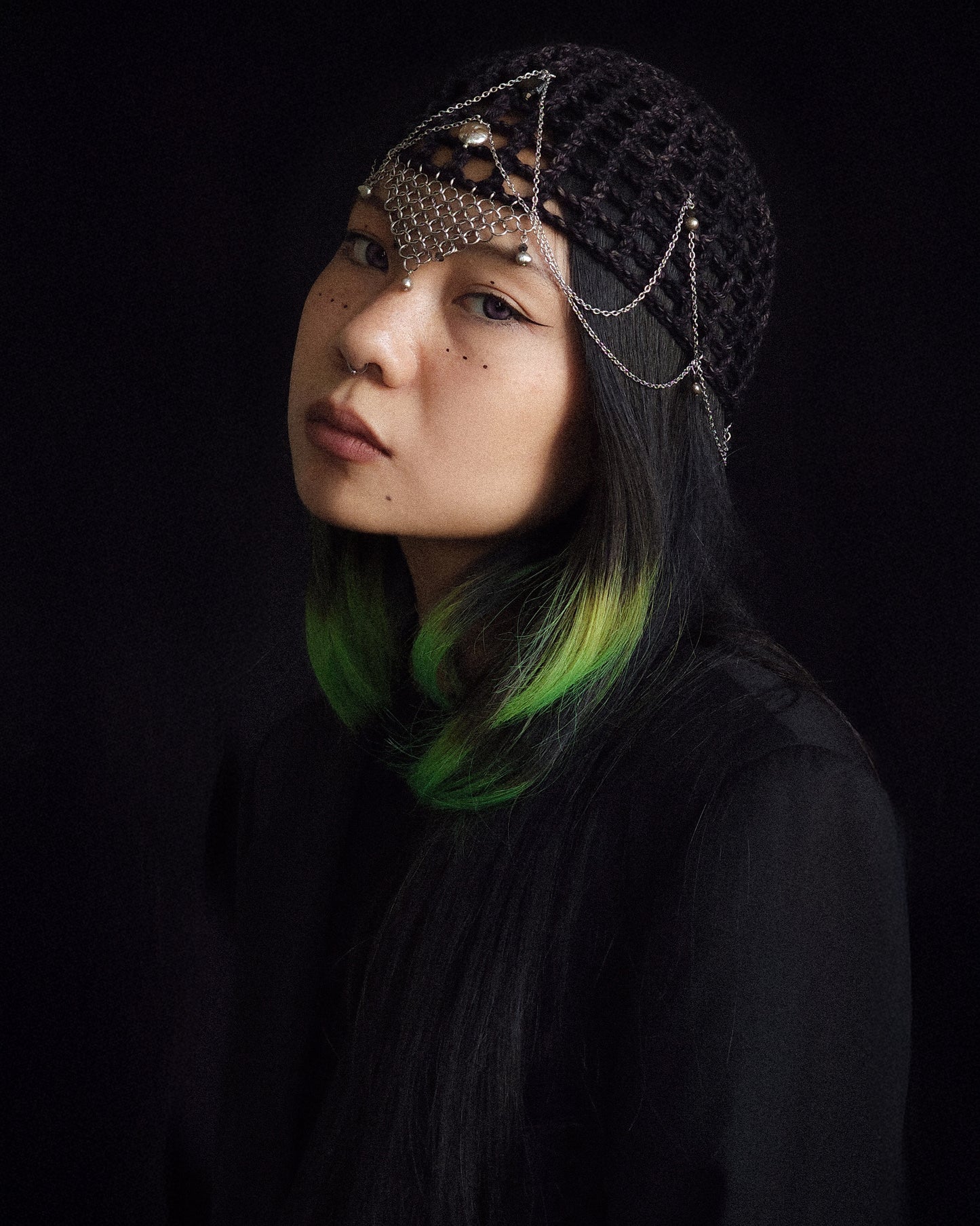 Black Magic Knight fishnet hat