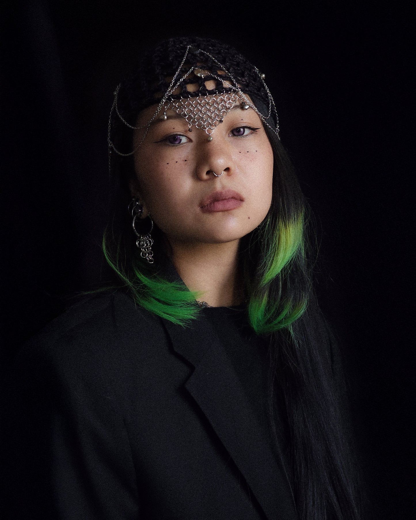 Black Magic Knight fishnet hat