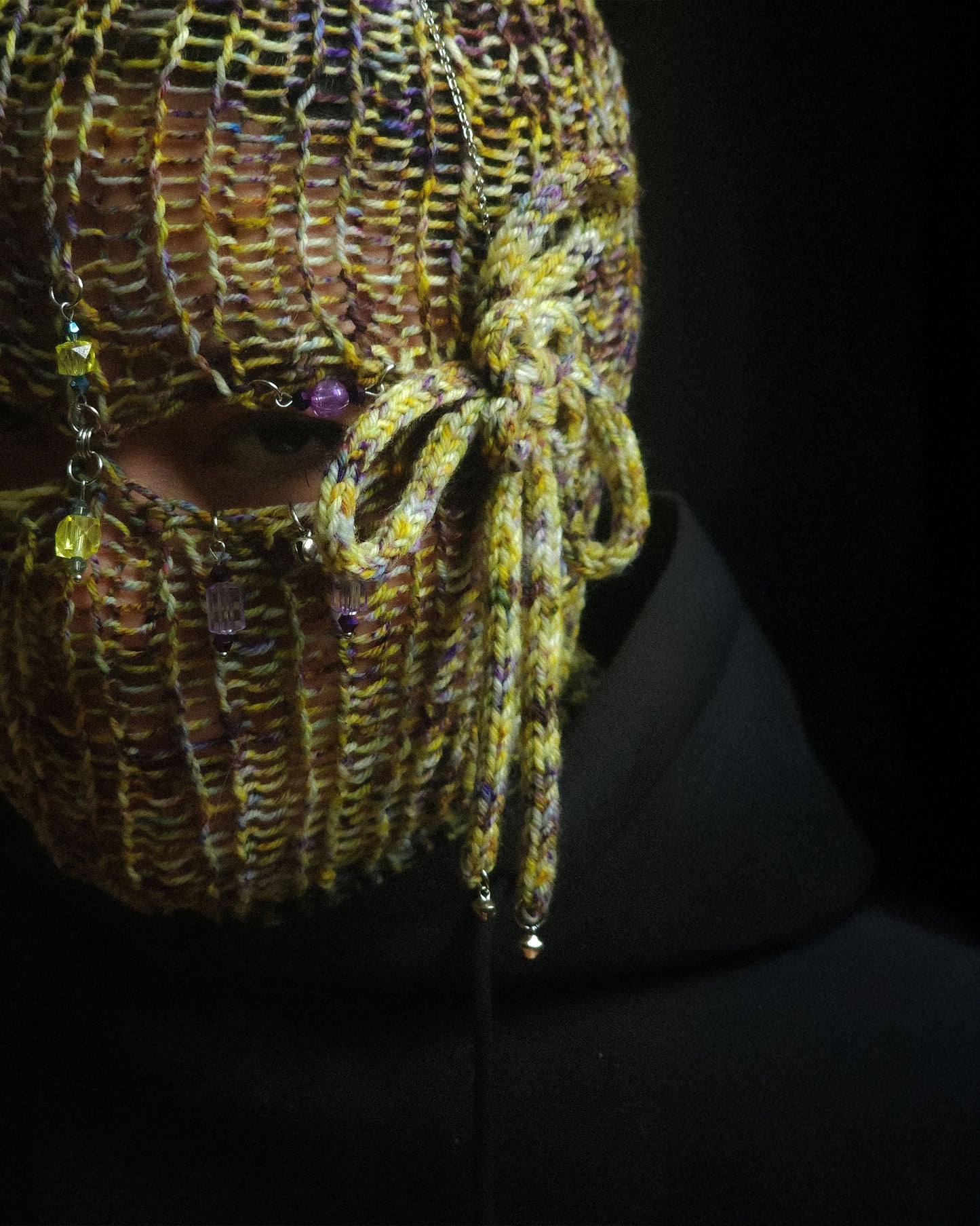 Sulfur Knotted Knitted Balaclava