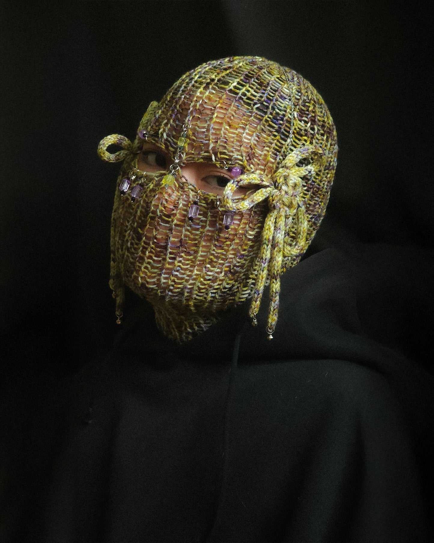Sulfur Knotted Knitted Balaclava