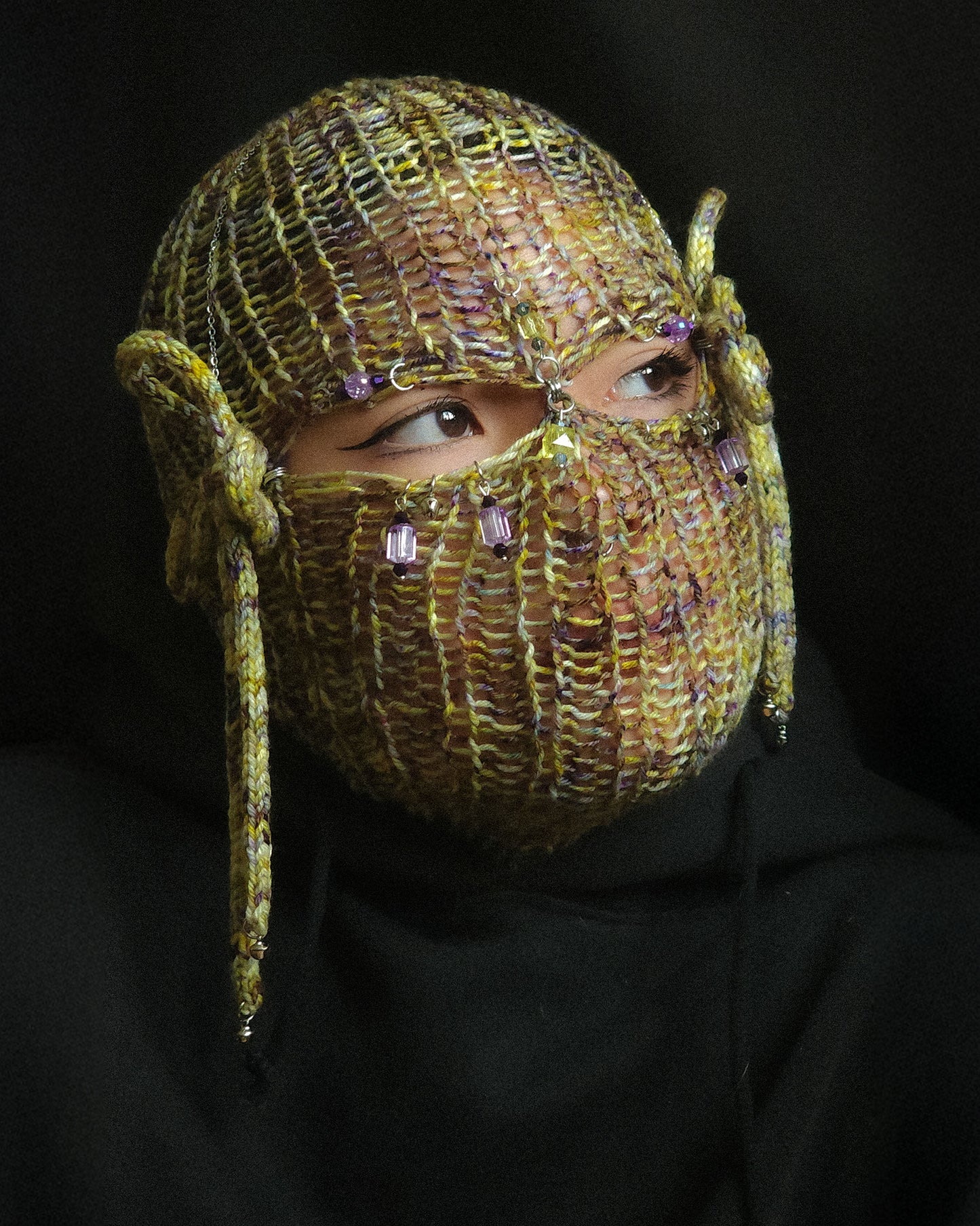 Sulfur Knotted Knitted Balaclava