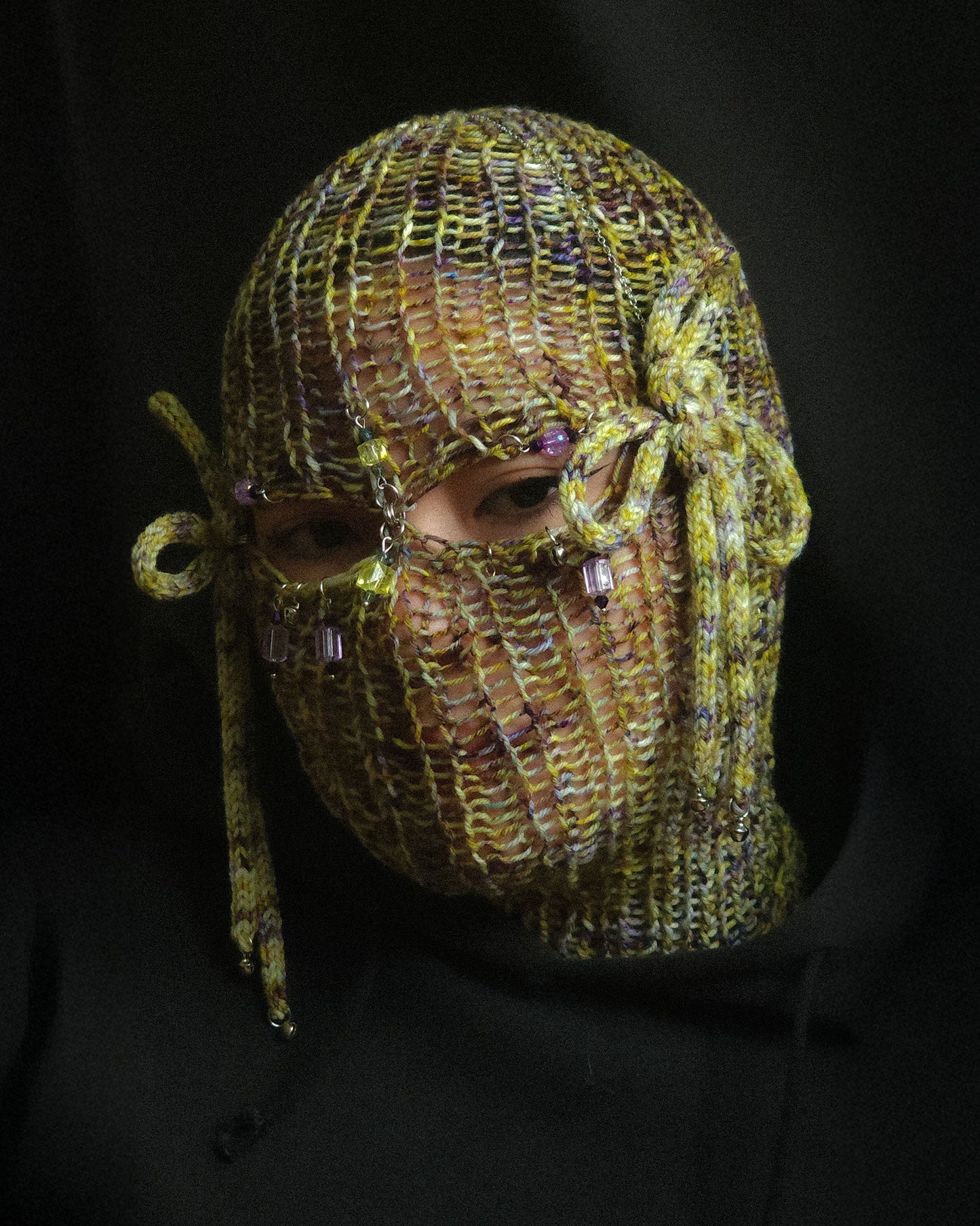 Sulfur Knotted Knitted Balaclava