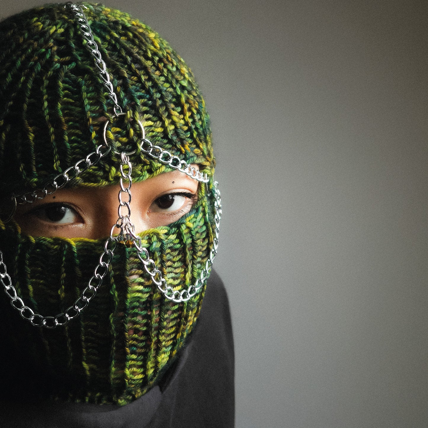 Rebel Sprout green knitted balaclava