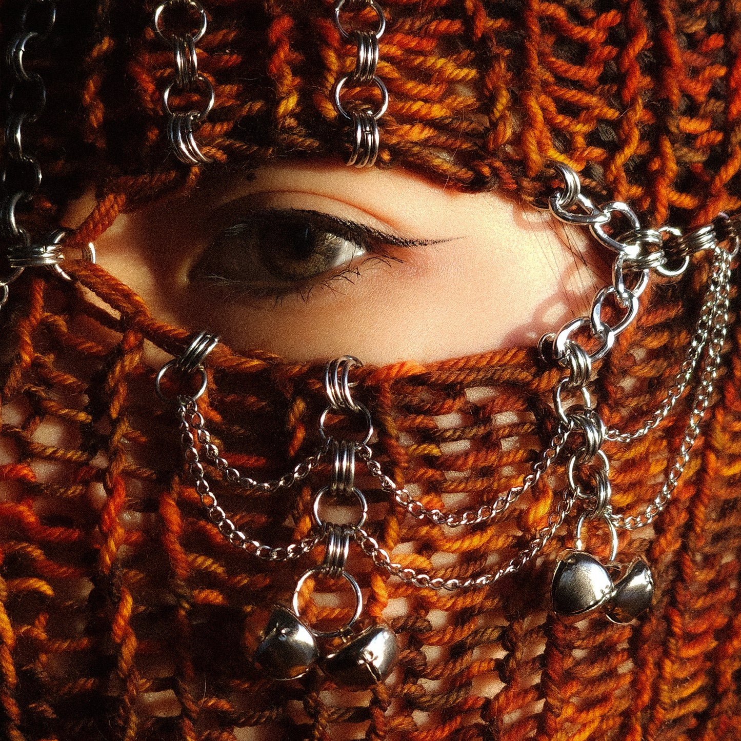 Rings and bells knitted balaclava