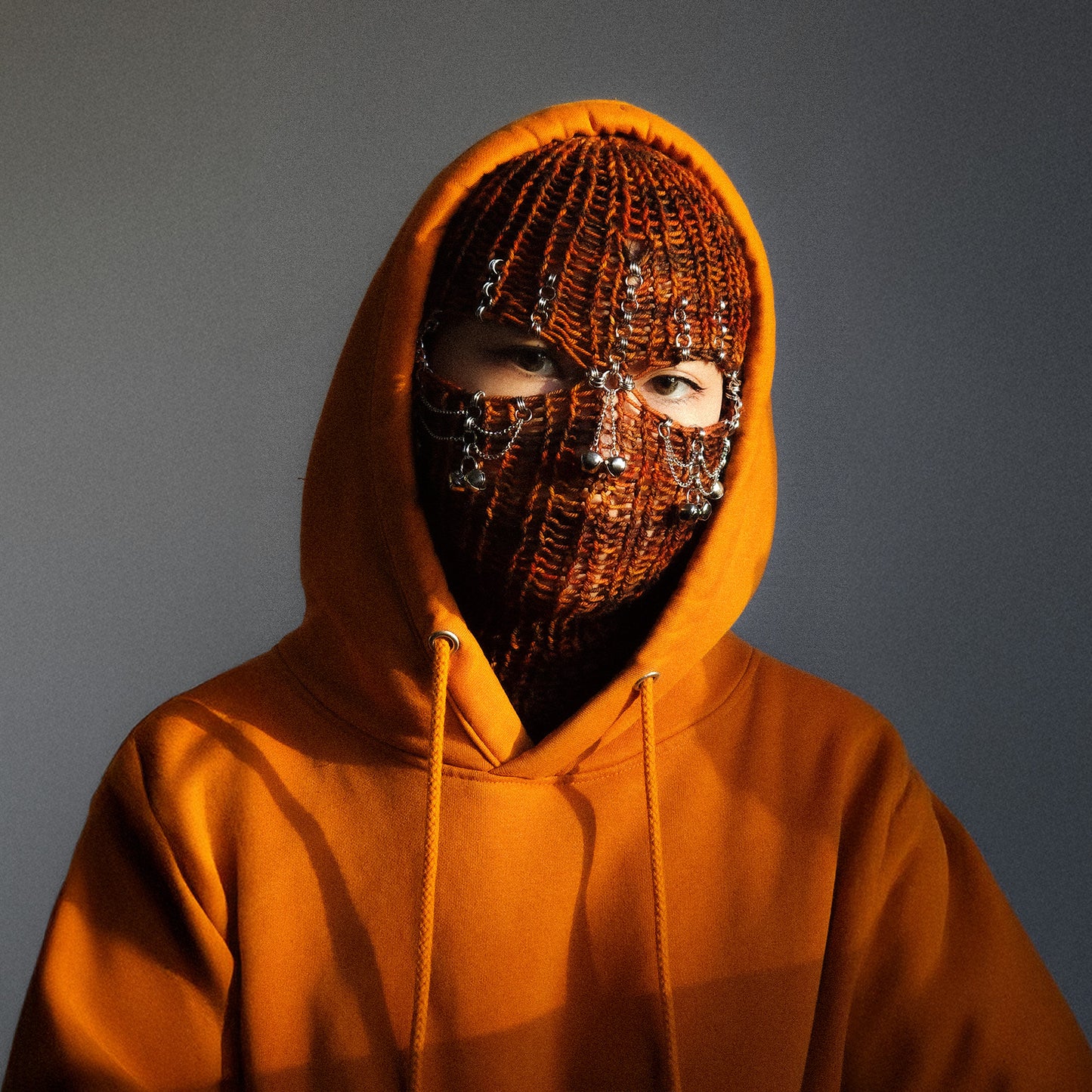 Rings and bells knitted balaclava