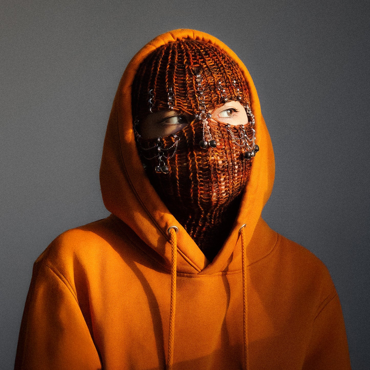 Rings and bells knitted balaclava