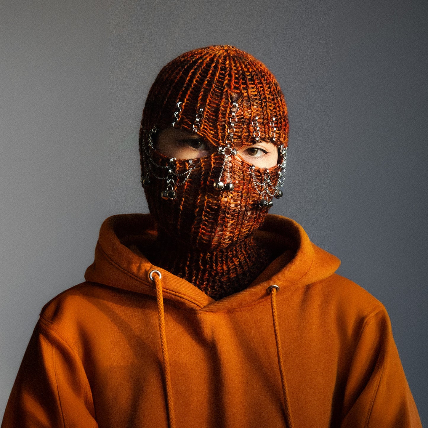 Rings and bells knitted balaclava