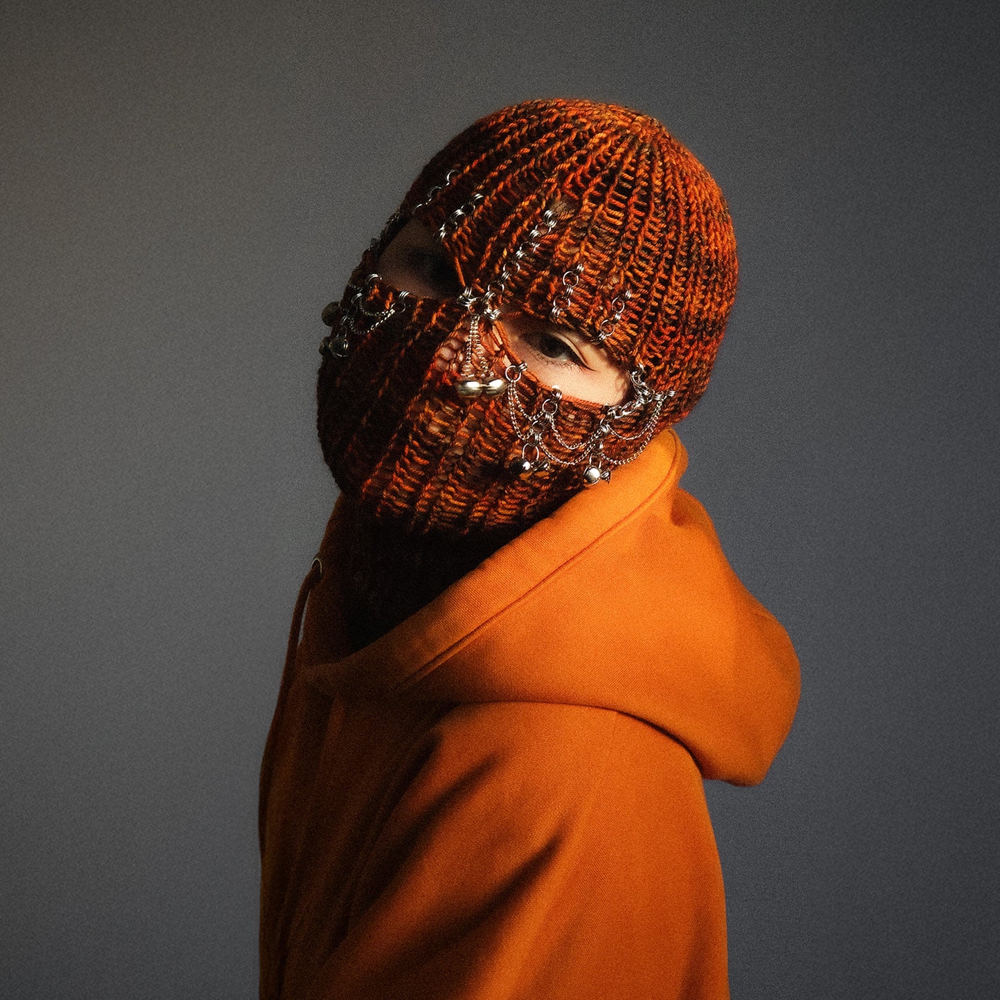 Rings and bells knitted balaclava