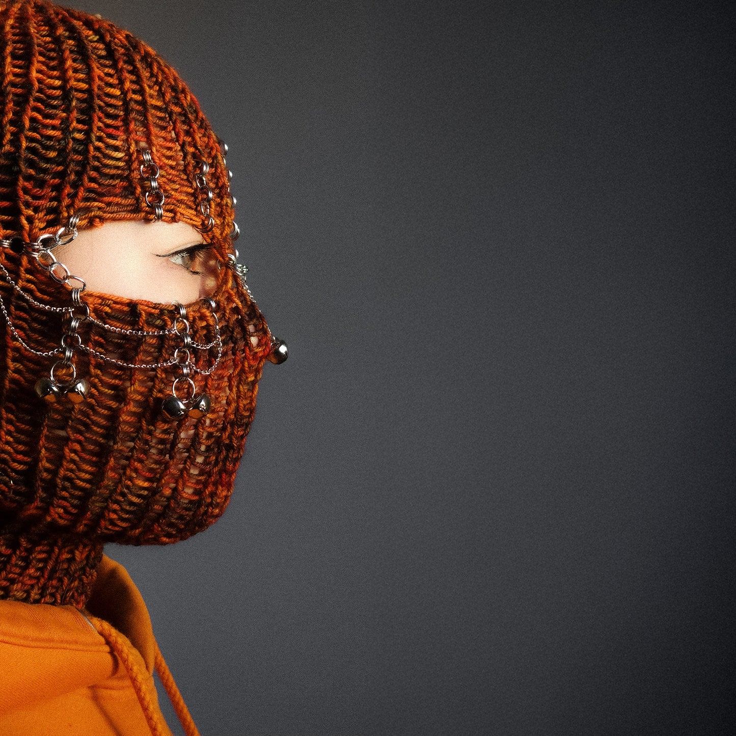 Rings and bells knitted balaclava