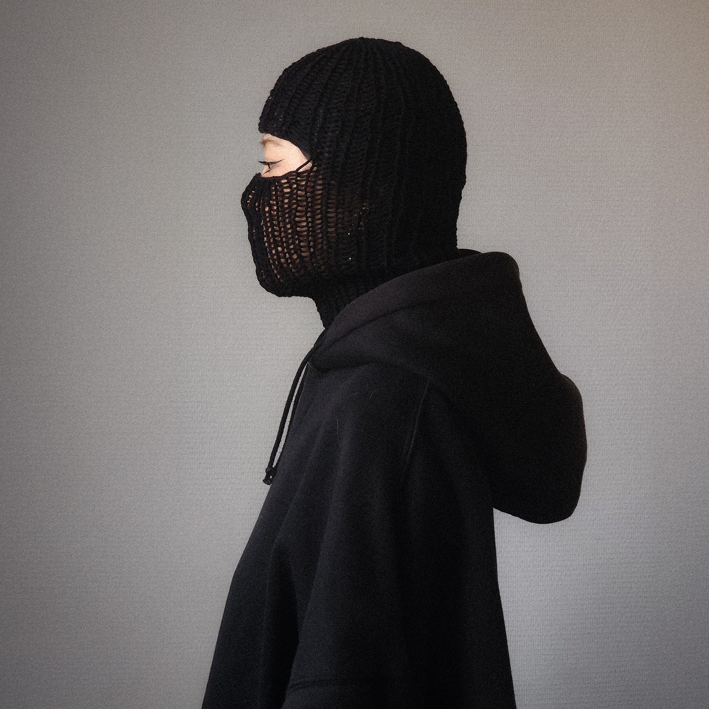 Simple Black Knitted Balaclava