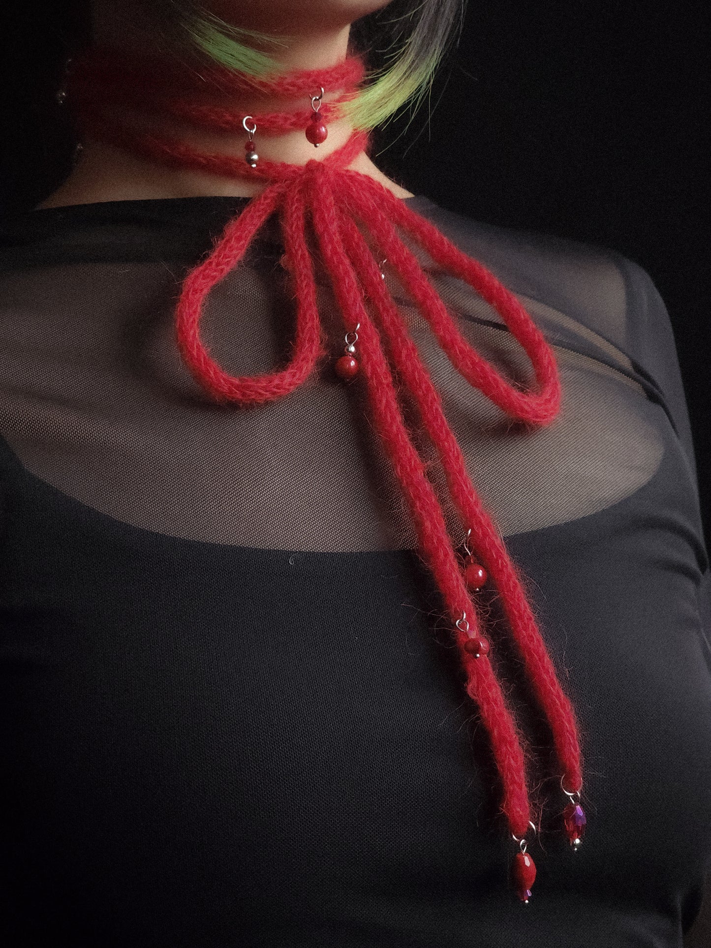 Fluffy red Pretty Lace