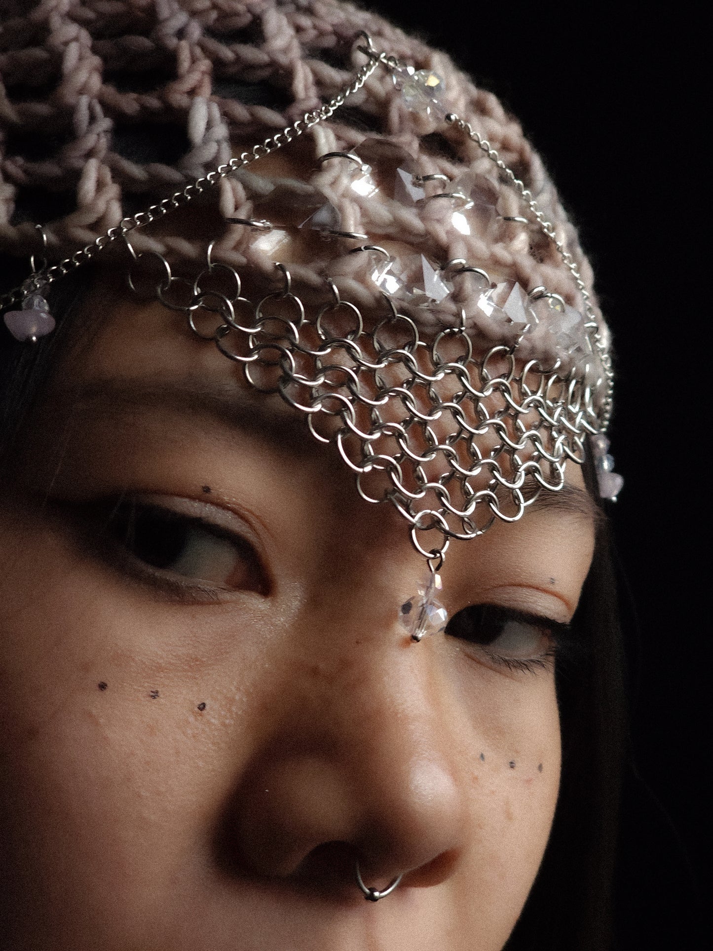 Washed Pink Fishnet Hat