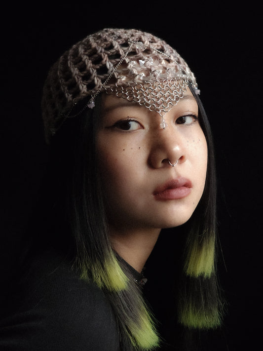 Washed Pink Fishnet Hat