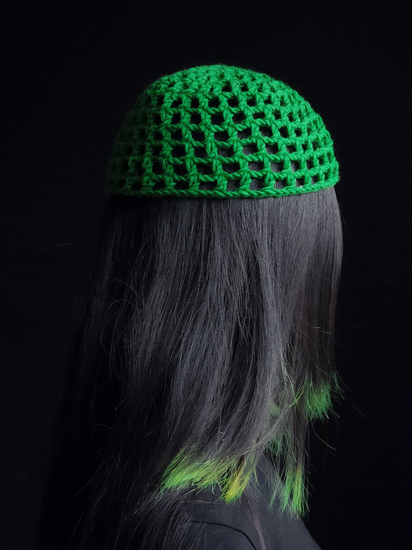 Deep Green Fishnet Hat