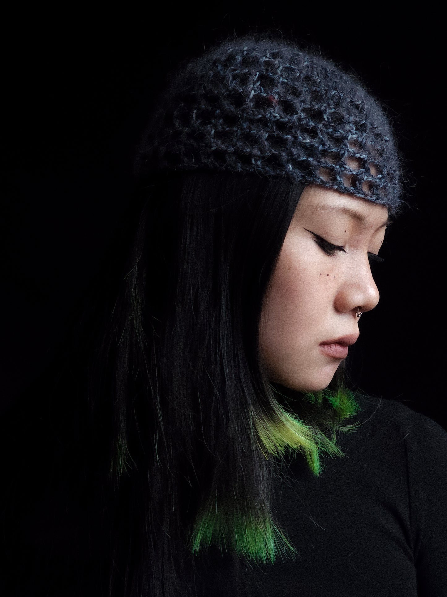 Fluffy Dusk Fishnet Hat