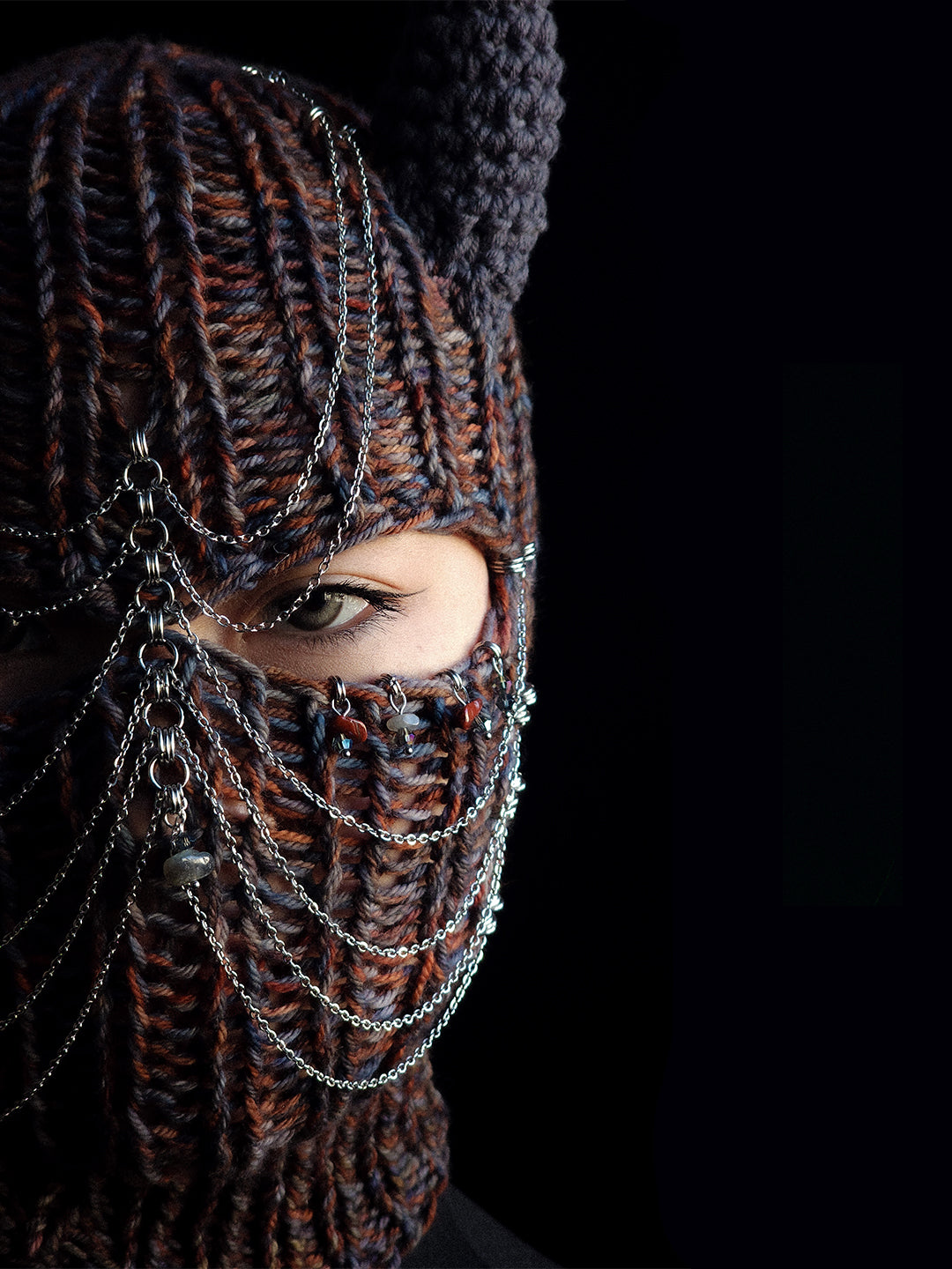 Misty Woods Knitted Balaclava