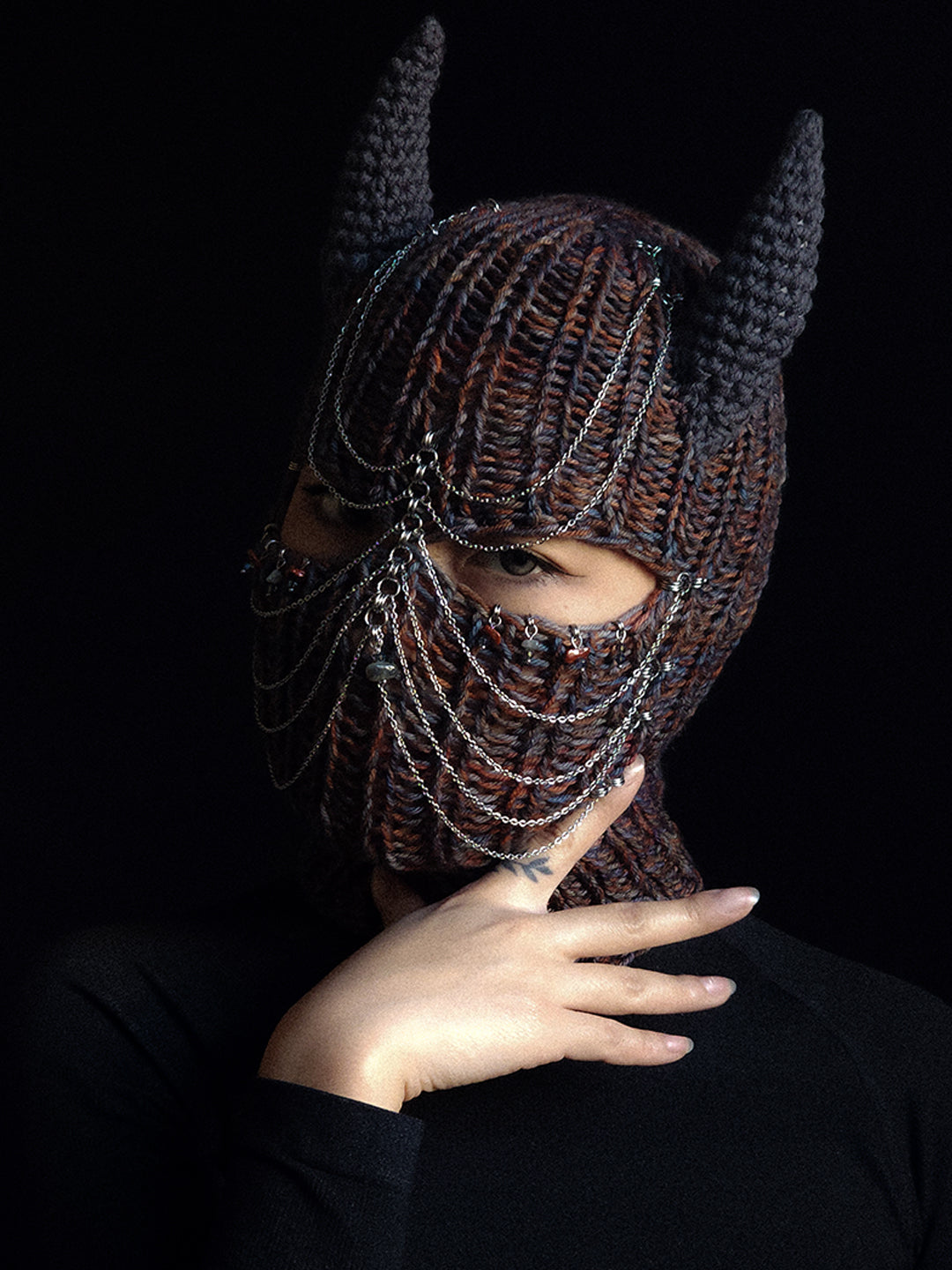 Misty Woods Knitted Balaclava