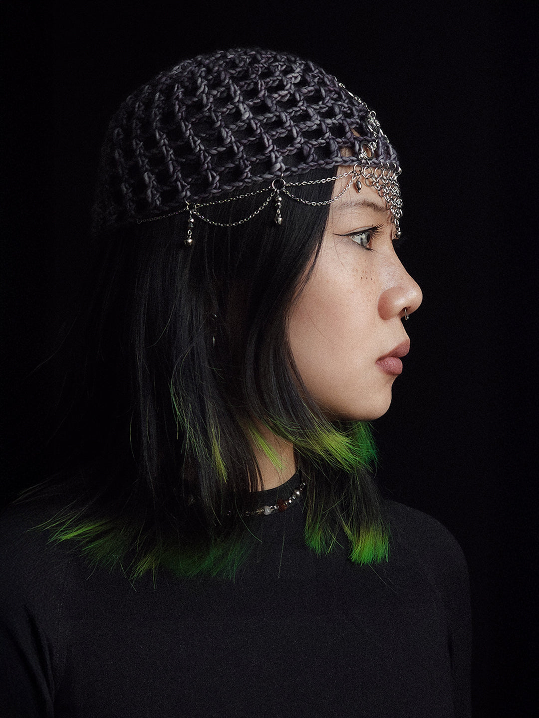 Washed Purple Knight Fishnet Hat