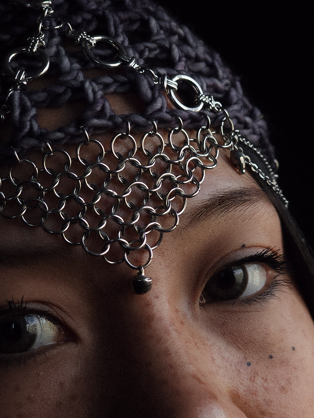 Washed Purple Knight Fishnet Hat