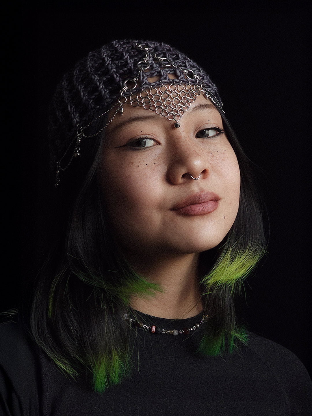 Washed Purple Knight Fishnet Hat