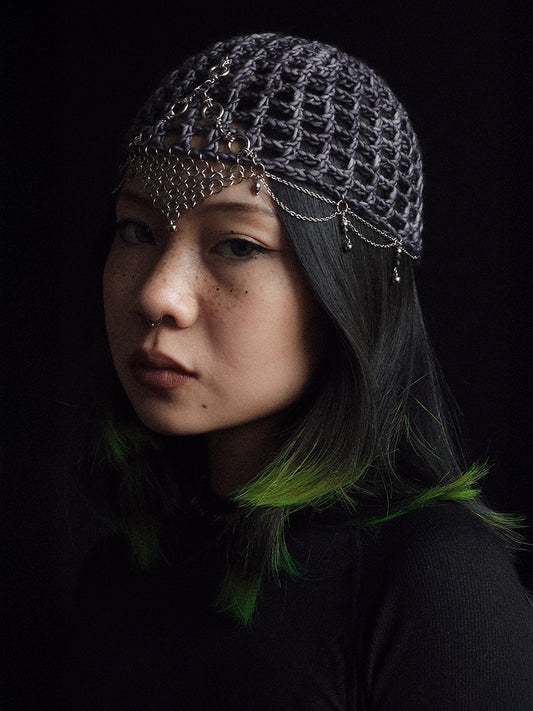 Washed Purple Knight Fishnet Hat