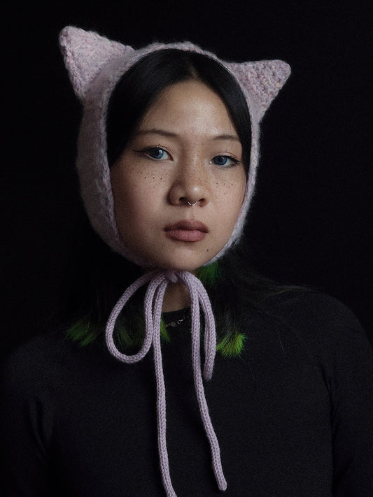 Cat Mauve Earmuff