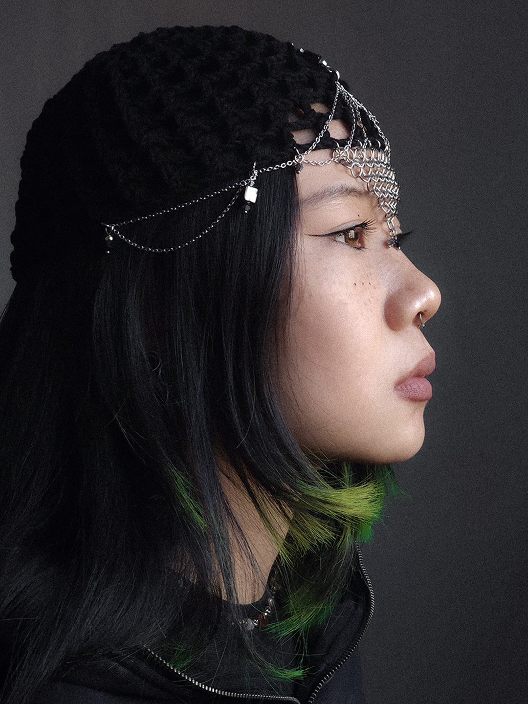 Black Pearl Fishnet Hat