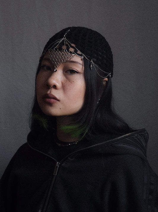 Black Pearl Fishnet Hat