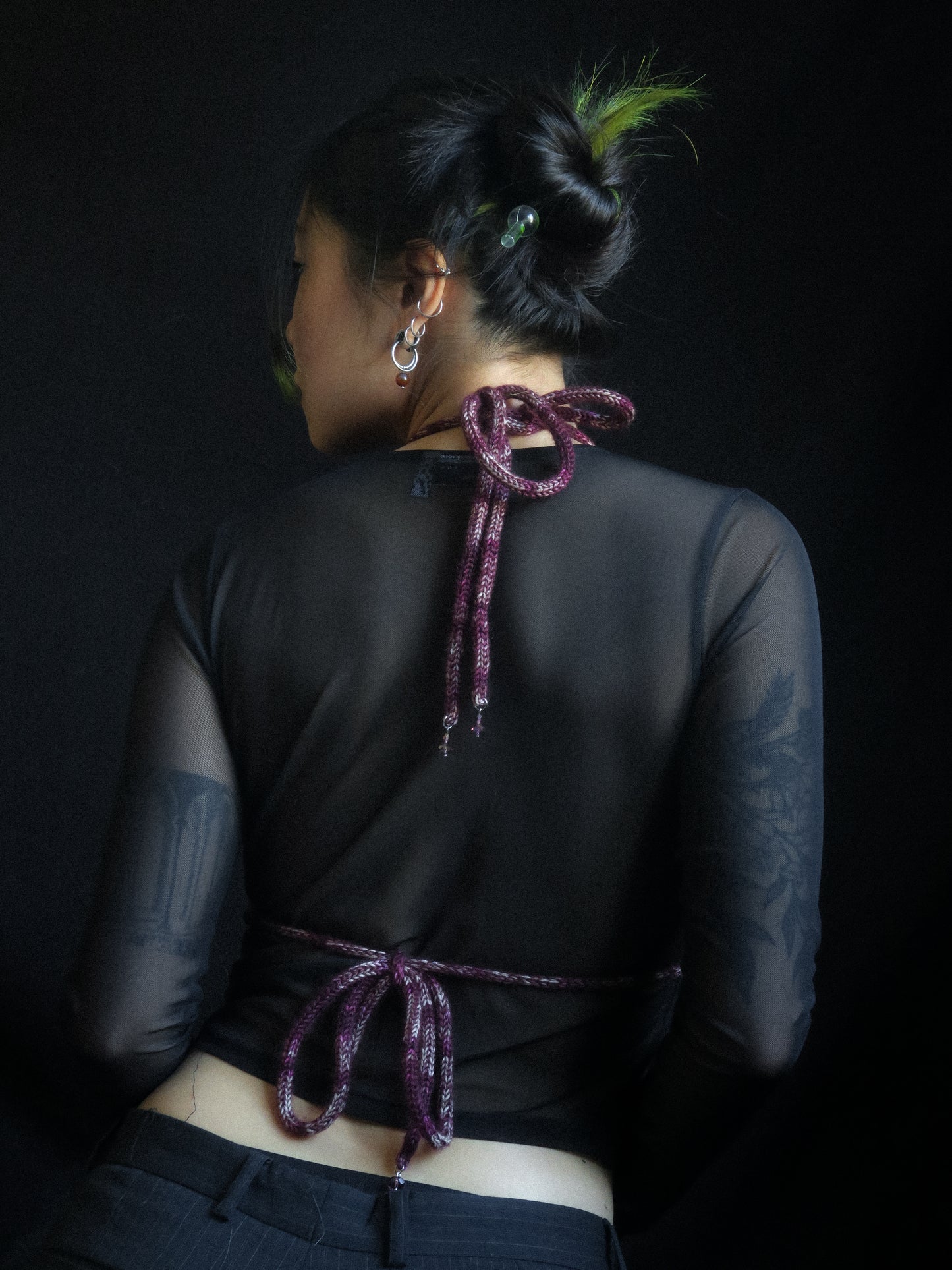 Burgundy Pearl Triangle Top