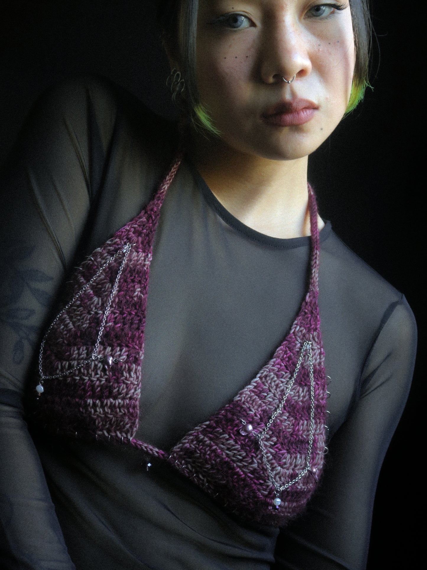 Burgundy Pearl Triangle Top