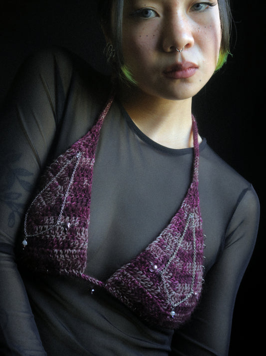 Burgundy Pearl Triangle Top