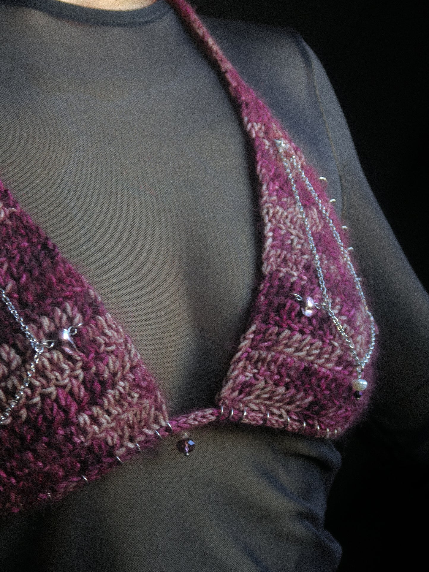 Burgundy Pearl Triangle Top