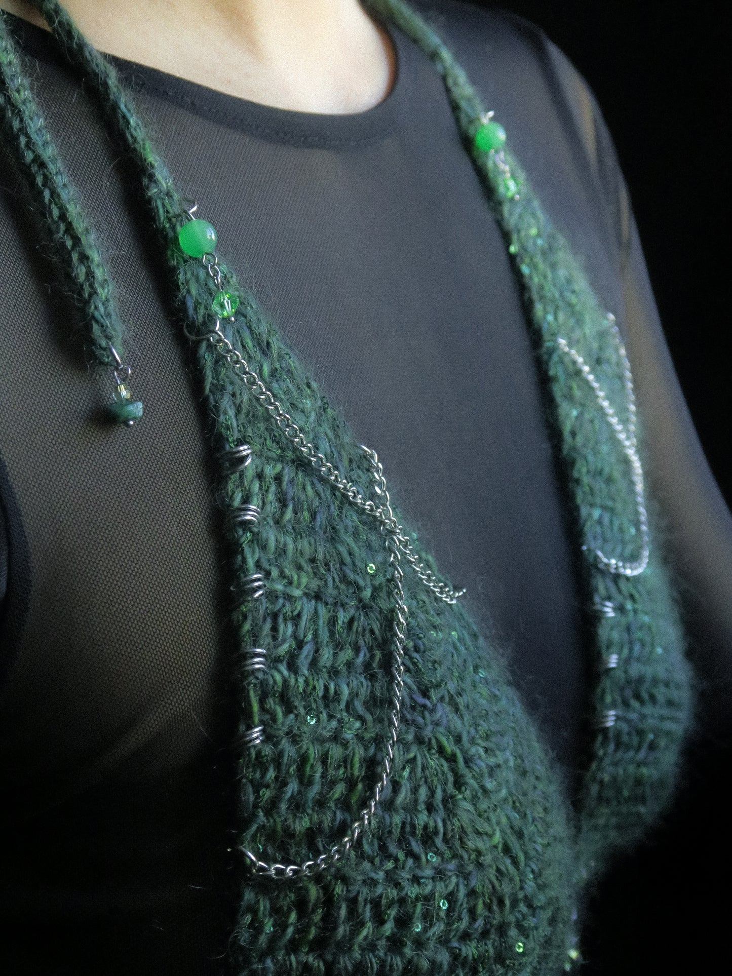 Glittery foliage Triangle Top