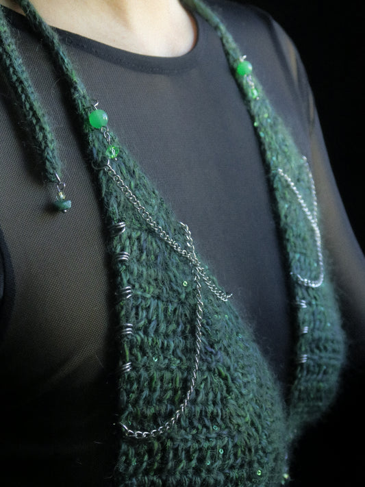 Glittery foliage Triangle Top