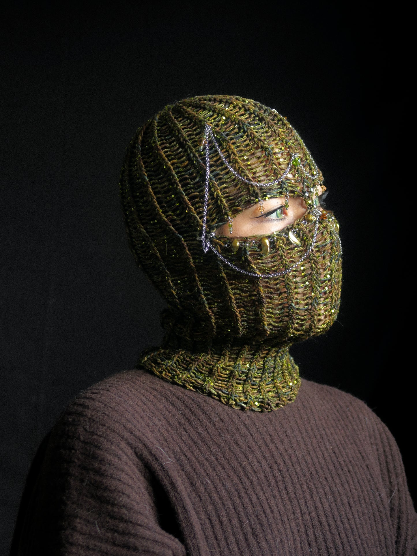 Antique Firefly Knitted Balaclava