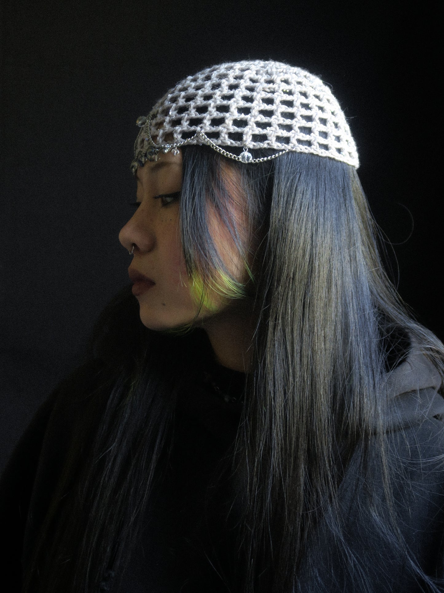 Mother-of-pearl Fishnet Hat